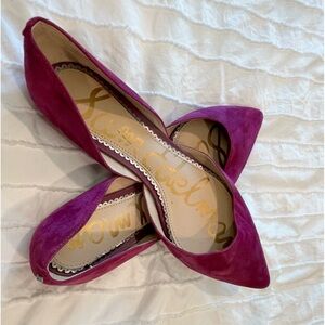 Sam Edelman Suede Pointed-toe Rodney d'Orsay Ballet Flat—Size 7